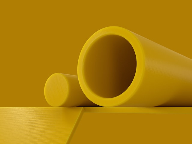 TIVAR® DS UHMW-PE plastic stock shapes in yellow